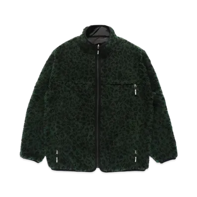 WACKO MARIA Reversible Leopard Boa Flece Jacket "Green"