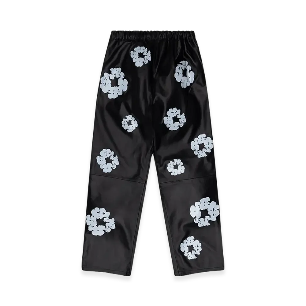 DENIM TEARS Leather Cotton Wreath Sweatpants "Black"