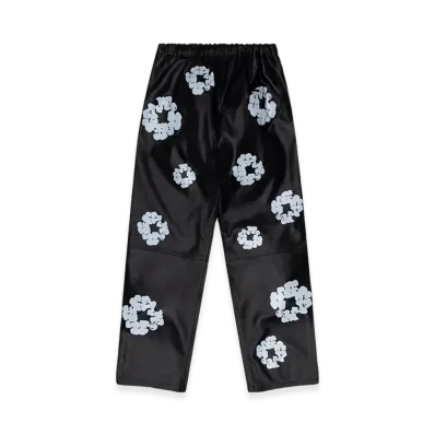 DENIM TEARS Leather Cotton Wreath Sweatpants "Black"