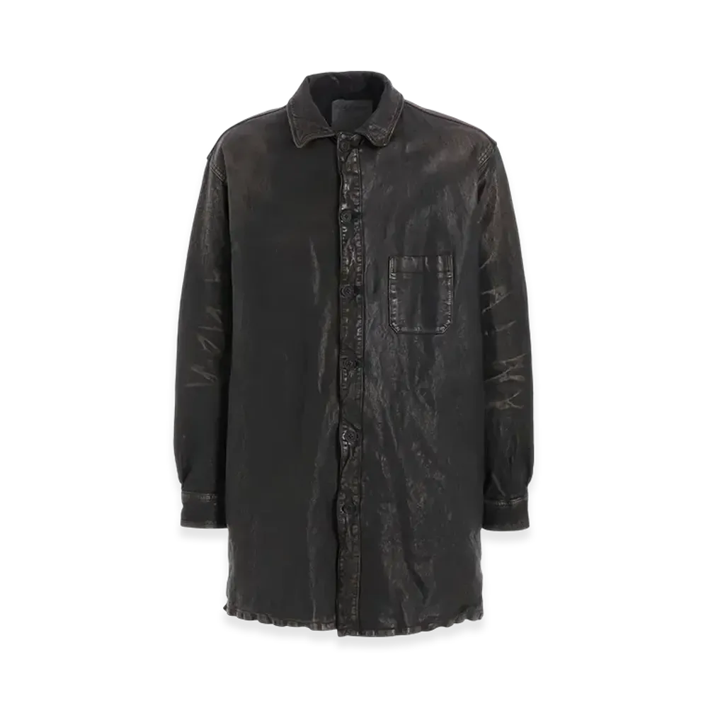 Yohji Yamamoto POUR HOMME Backlash Mimosa Garment Dyed Shirt Blousons "Black"