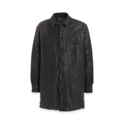 Yohji Yamamoto POUR HOMME Backlash Mimosa Garment Dyed Shirt Blousons "Black"