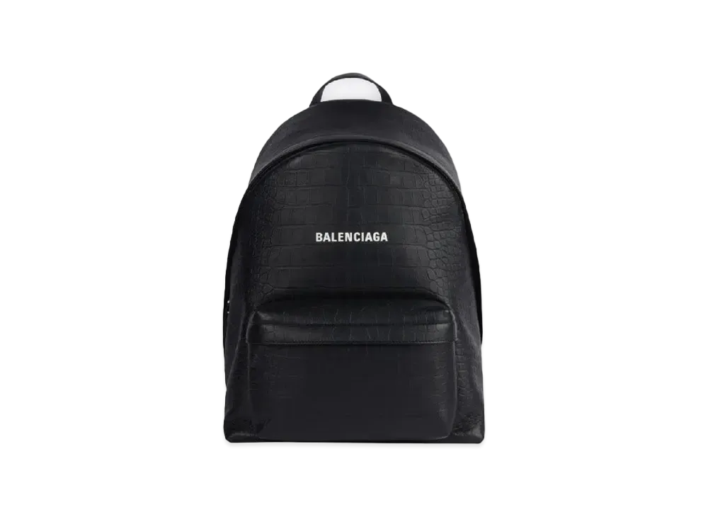 BALENCIAGA Everyday Crocodile Stamped Backpack "Black"