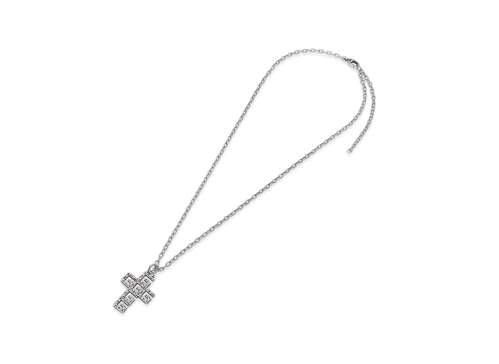 GUCCI Square G Cross Silver Necklace "Silver"