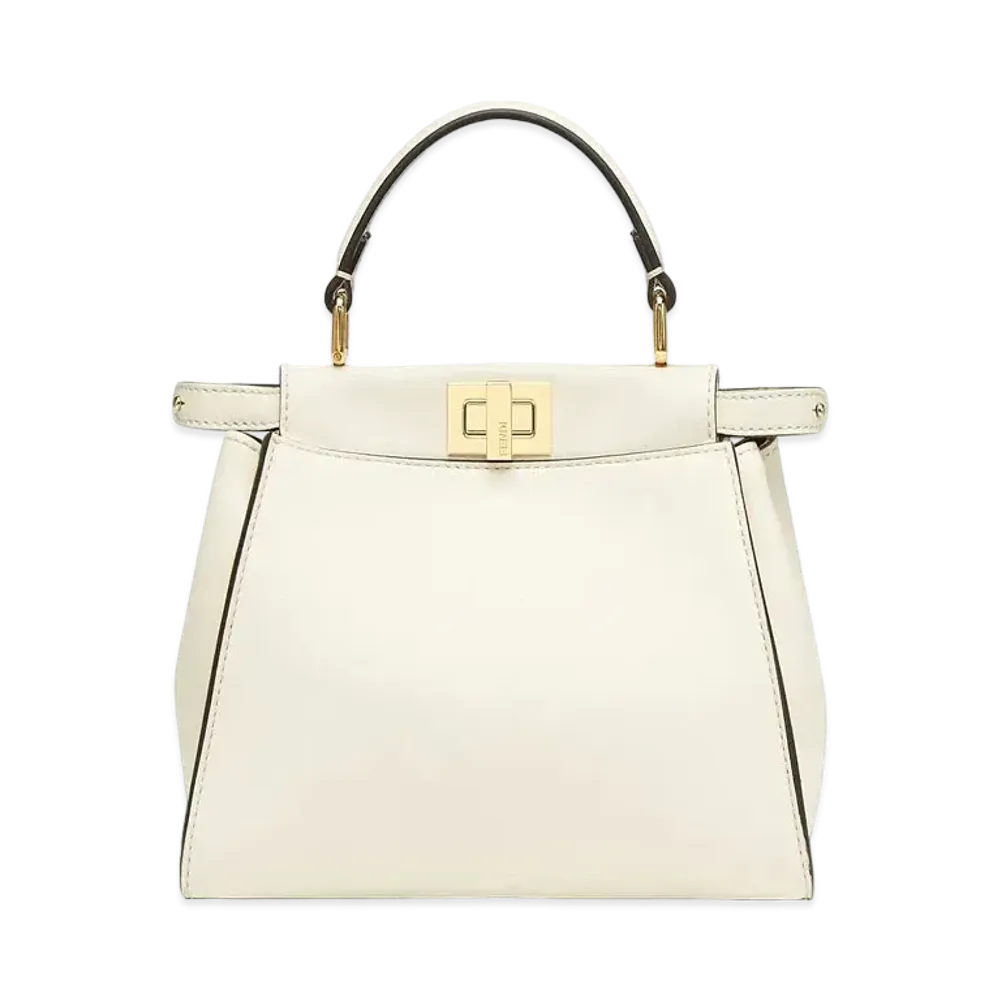 FENDI Peekaboo Mini Leather Bag "White"