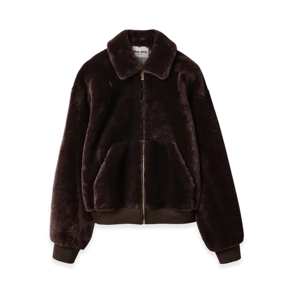 MIU MIU Women's Shearling Jacket "Coffee"