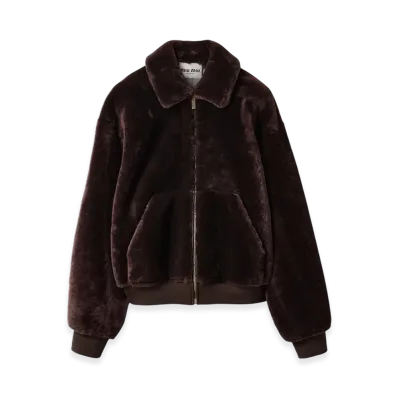 MIU MIU Women's Shearling Jacket "Coffee"