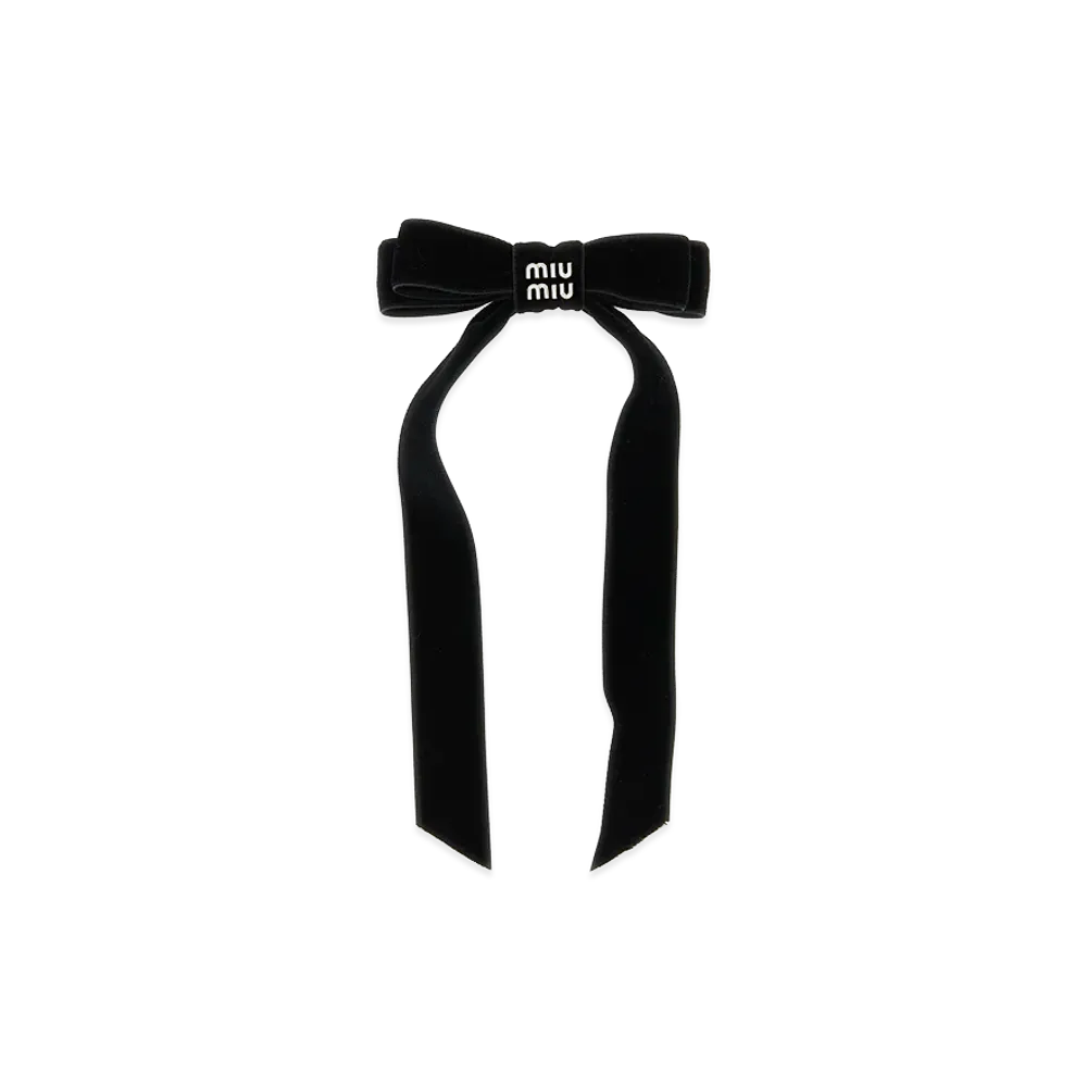 MIU MIU Women's Velvet Hair Clip "Black"