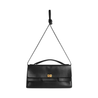 BALENCIAGA Bel Air Small Clutch On Strap "Black"