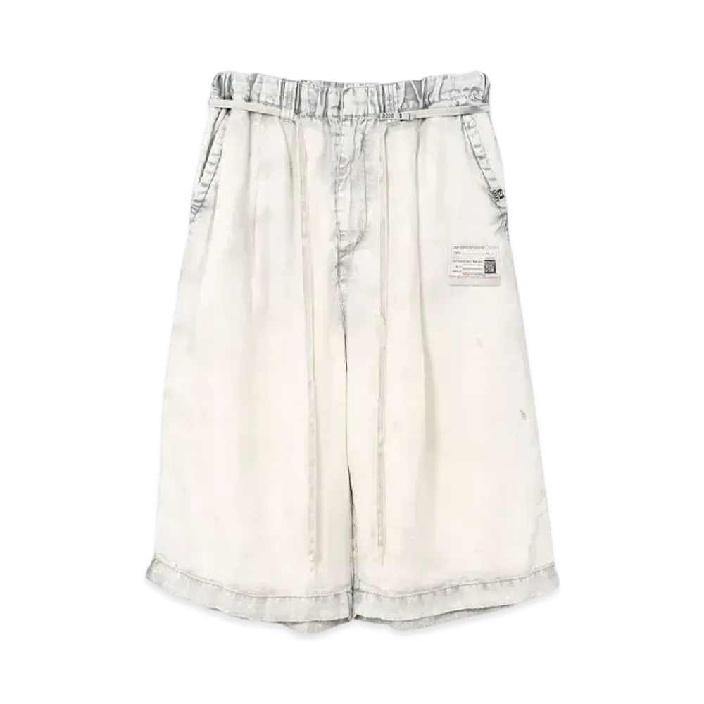 Maison MIHARA YASUHIRO Aged Linen Wide Shorts "Light Gray"