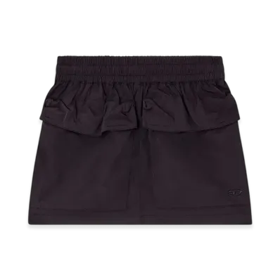 Diesel O-Cean Crinkled Mini Skirt With Utility Pockets "Black"