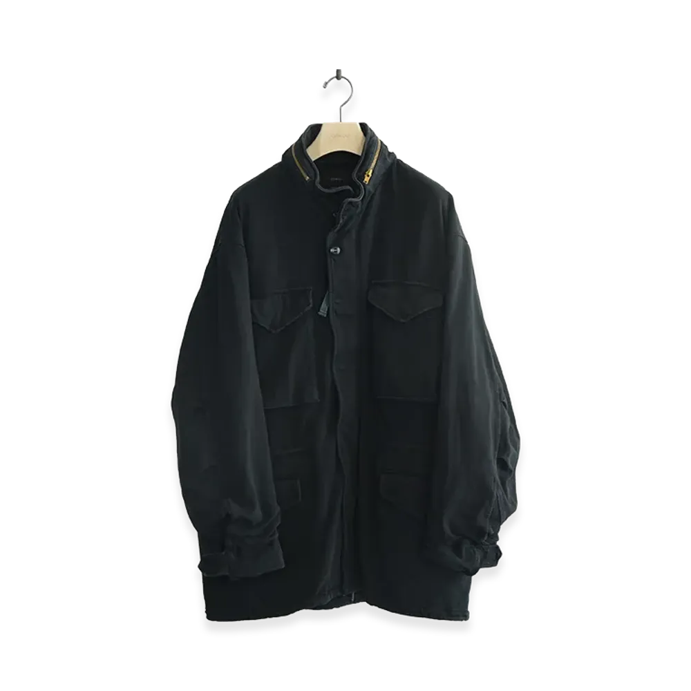 COMOLI Cotton Jersey M65 Jacket "Black"