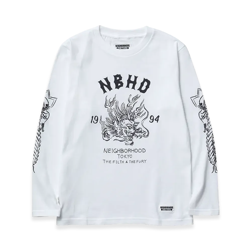 NEIGHBORHOOD One Third Kids OT. Tee LS-9 "White"