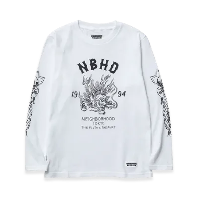 NEIGHBORHOOD One Third Kids OT. Tee LS-9 "White"