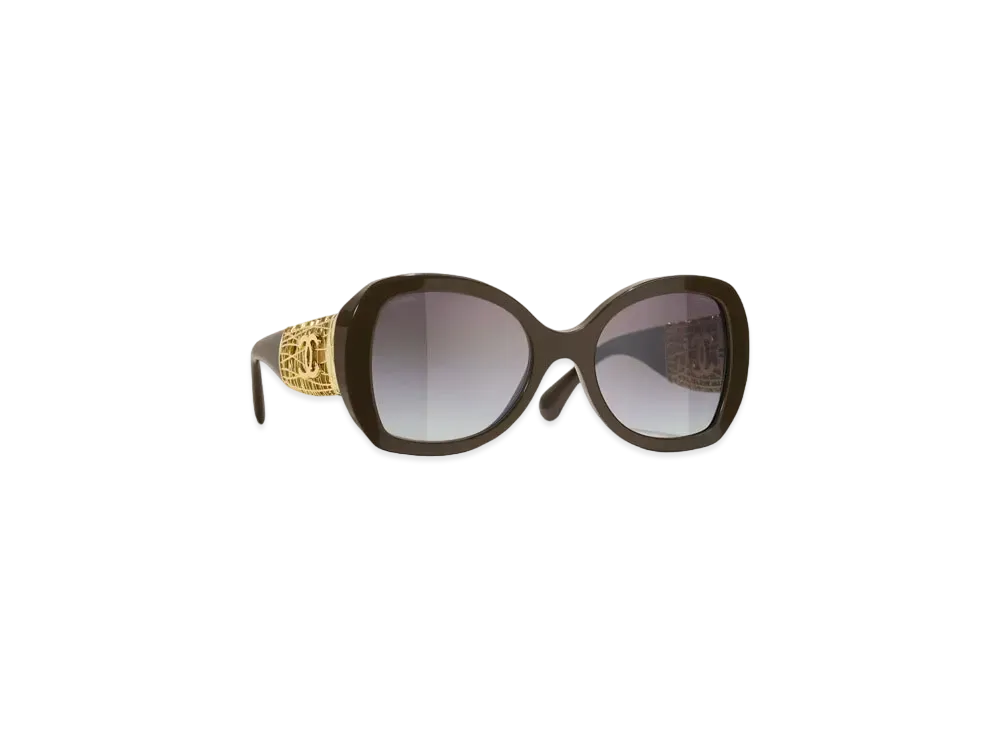 CHANEL Butterfly Sunglasses Acetate & Metal "Dark Taupe"