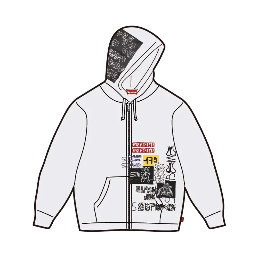 Supreme 176 Zip Up Hooded Sweatshirt "Ash Grey"
