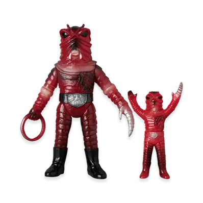 MEDICOM TOY "Toei Retro Sofvi Collection" -Masked Rider- Earthworm Man (New Clear Color) + Mini Soft Vinyl
