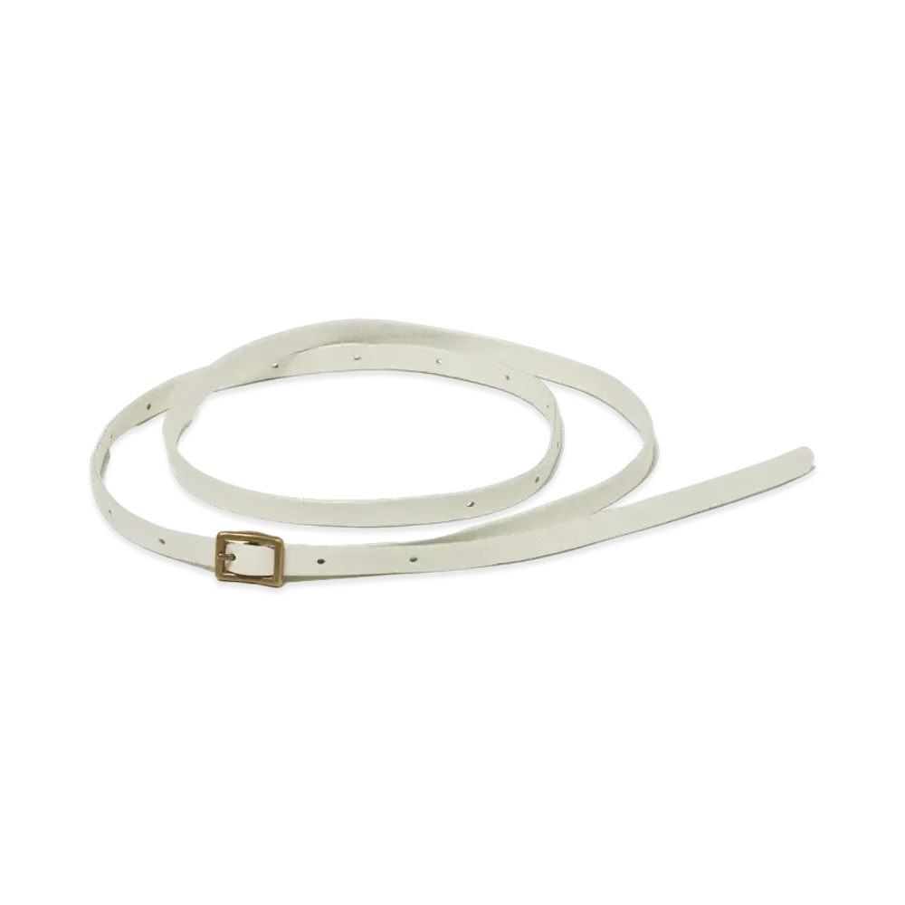 AURALEE Leather Narrow Long Belt "White"