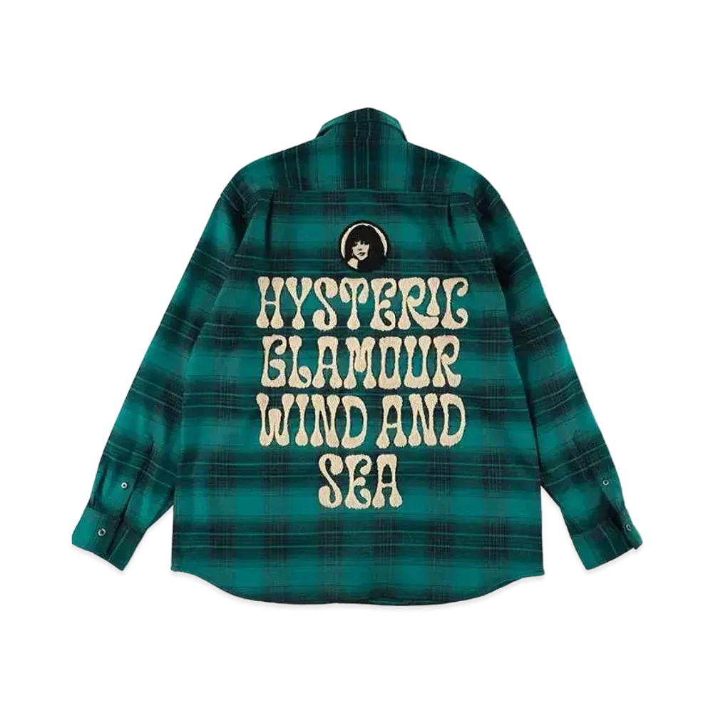 WIND AND SEA x HYSTERIC GLAMOUR Check Shirt "Green"