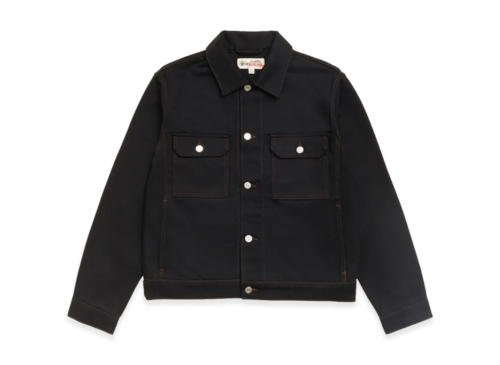 Stussy Denim Trucker Jacket "Raw Black Contrast Stitch"