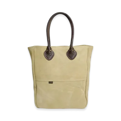 VANSON Jalana Exclusive Long Handle Simple Leather Tote "Tan Suede/Brown"