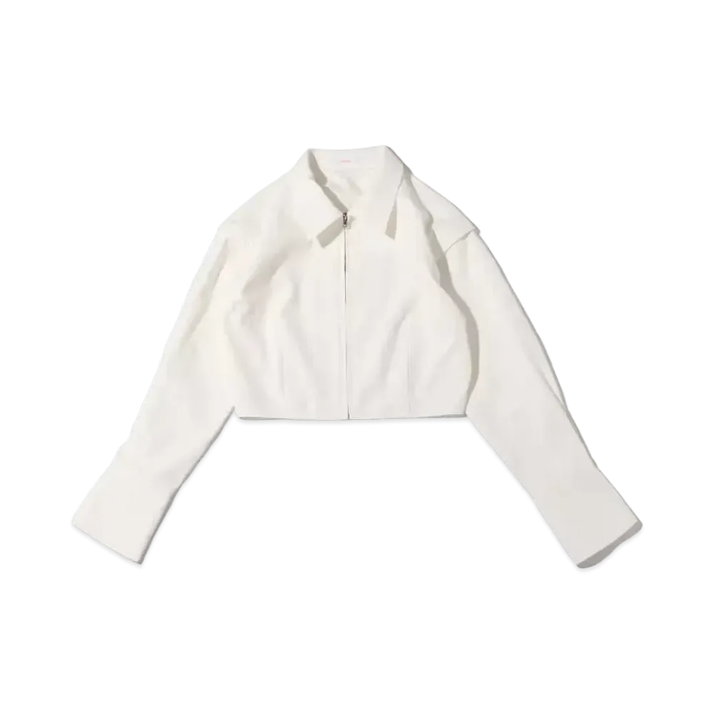 atmos pink Short Length Front Zipper Shirt "White"