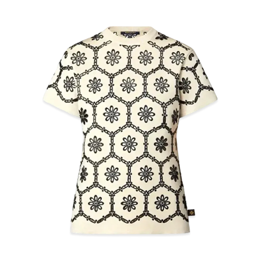 Louis Vuitton Broderie Anglaise Knit Top "Ivory"