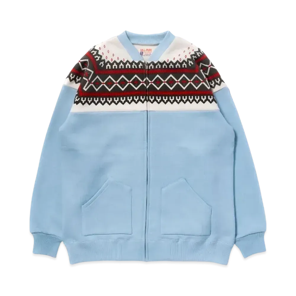 THE REAL McCOY'S Printed Snow Pattern F/Z Sweatshirt "Saxe"