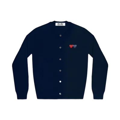 PLAY COMME des GARCONS Double Heart Ladie's Cardigan "Navy"