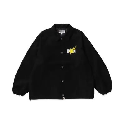 A BATHING APE x UNION Washed Coach Jacket "Black"