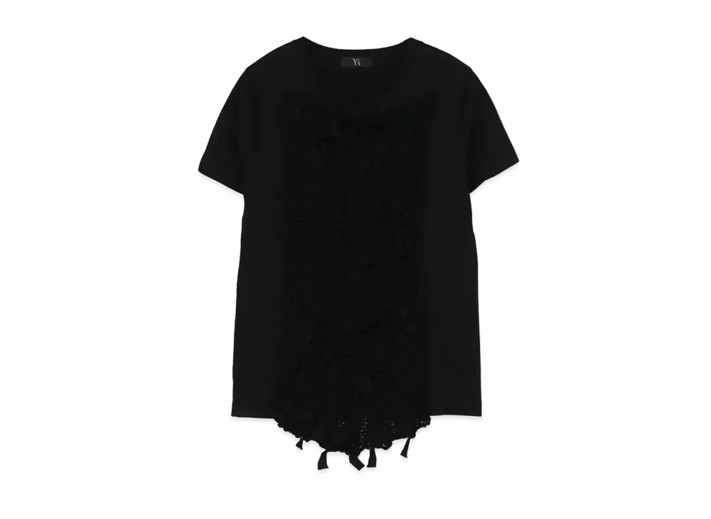 Yohji Yamamoto Y's COTTON PLAIN STITCH SHORT SLEEVE WITH KNIT "Black"