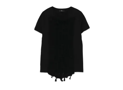 Yohji Yamamoto Y's COTTON PLAIN STITCH SHORT SLEEVE WITH KNIT "Black"