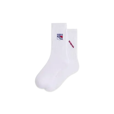 Kith x The New York Rangers Shield Crew Socks "White"
