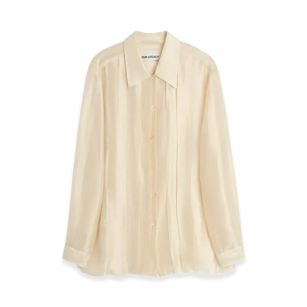 OUR LEGACY Women's Tuxedo Every Shirt "Moonlit Pearl Shimmer Gauze"