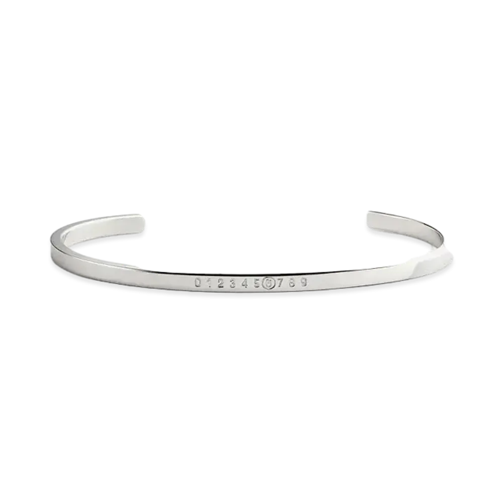 MM6 Maison Margiela Numeric Minimal Signature Cuff Bracelet "Palladium"