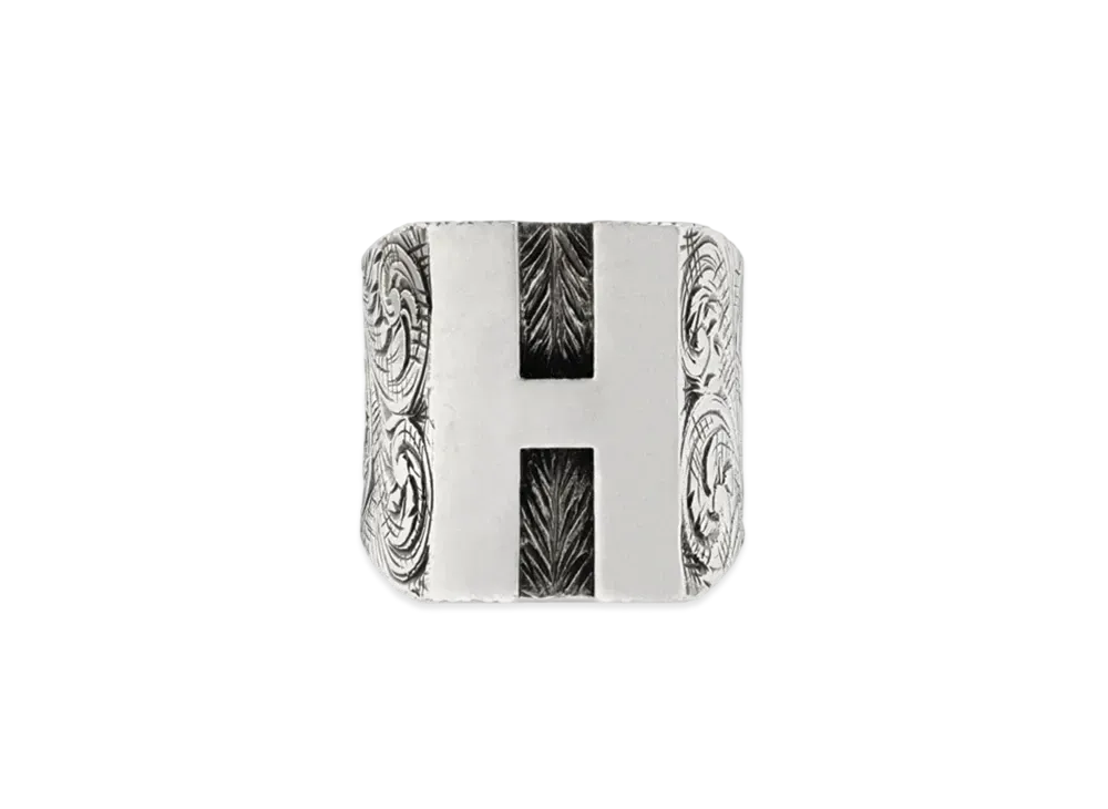 GUCCI Alphabet "H" Silver Ring "Silver"