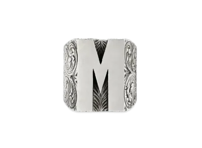 GUCCI Alphabet "M" Silver Ring "Silver"