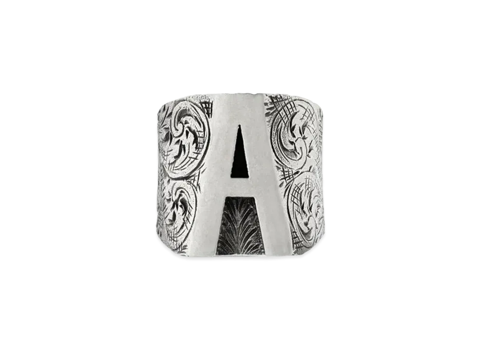 GUCCI Alphabet "A" Silver Ring "Silver"