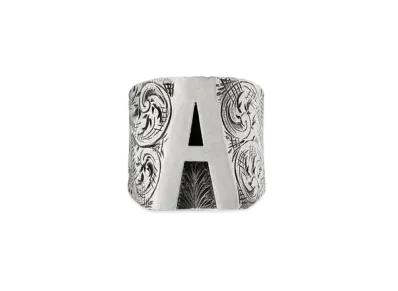 GUCCI Alphabet "A" Silver Ring "Silver"