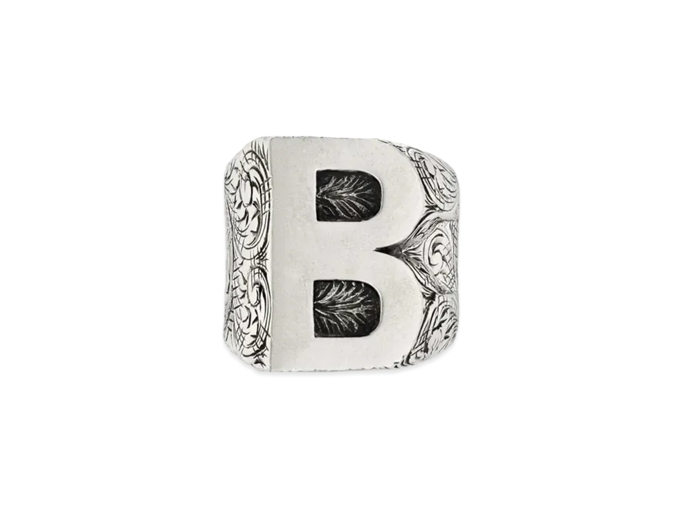 GUCCI Alphabet "B" Silver Ring "Silver"