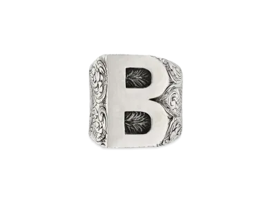 GUCCI Alphabet "B" Silver Ring "Silver"