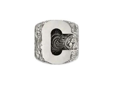 GUCCI Alphabet "C" Silver Ring "Silver"