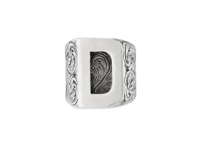 GUCCI Alphabet "D" Silver Ring "Silver"