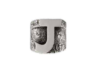 GUCCI Alphabet "J" Silver Ring "Silver"