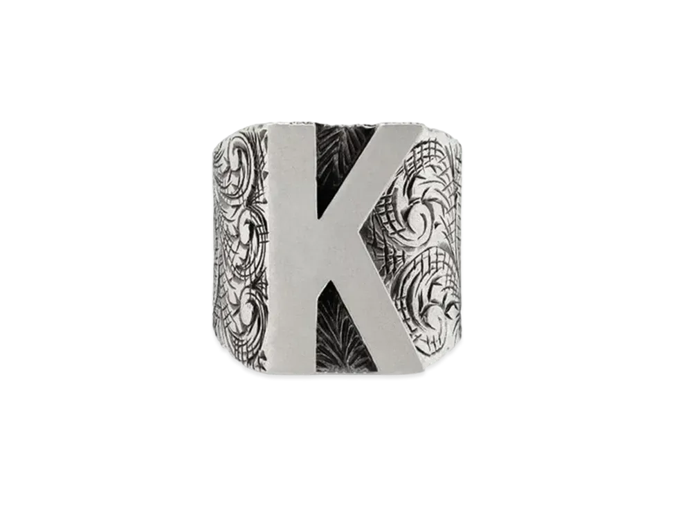 GUCCI Alphabet "K" Silver Ring "Silver"