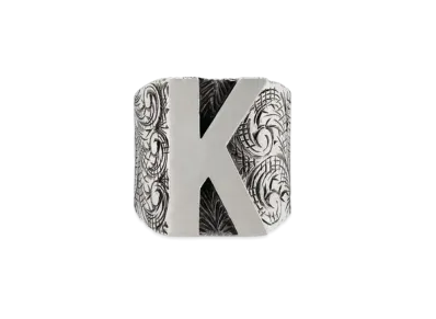 GUCCI Alphabet "K" Silver Ring "Silver"