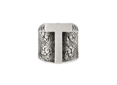 GUCCI Alphabet "T" Silver Ring "Silver"