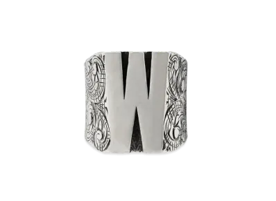 GUCCI Alphabet "W" Silver Ring "Silver"
