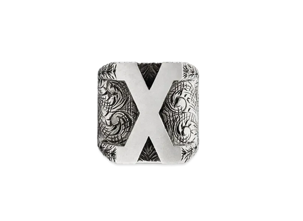 GUCCI Alphabet "X" Silver Ring "Silver"