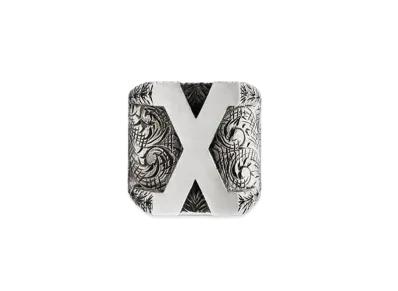 GUCCI Alphabet "X" Silver Ring "Silver"