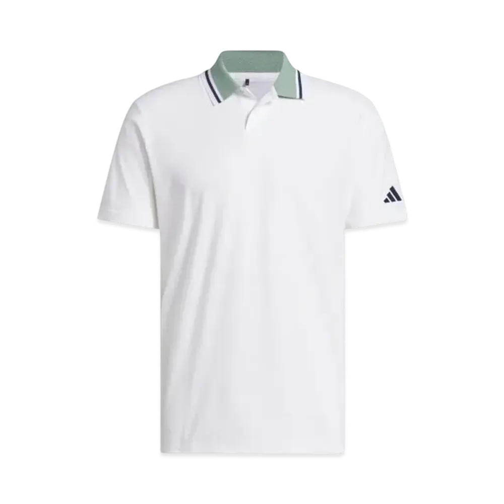 adidas Beyond the Course Twist Knit Two Button Short Sleeve Polo "White"